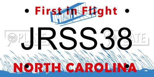 JRSS38 North Carolina License Plate