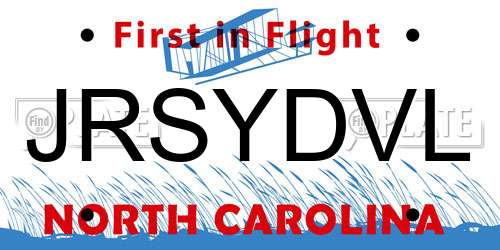 JRSYDVL North Carolina License Plate