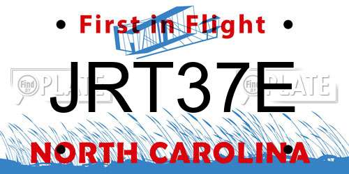 JRT37E North Carolina License Plate