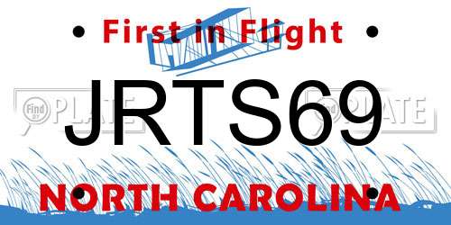 JRTS69 North Carolina License Plate