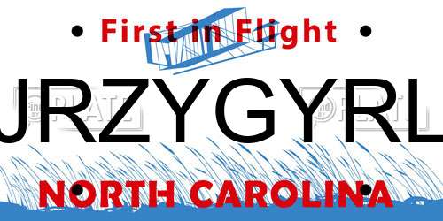 JRZYGYRL North Carolina License Plate