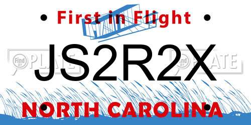 JS2R2X North Carolina License Plate