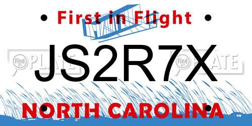 JS2R7X North Carolina License Plate