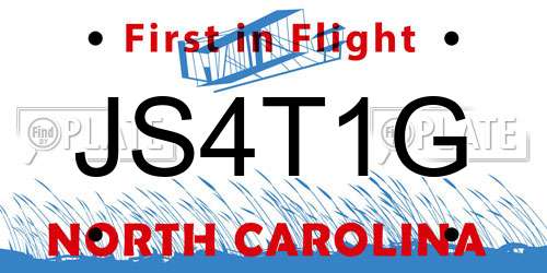 JS4T1G North Carolina License Plate