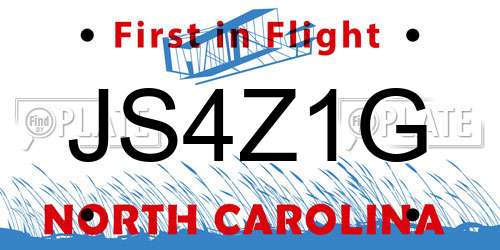 JS4Z1G North Carolina License Plate