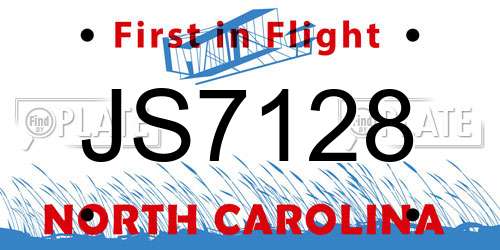 JS7128 North Carolina License Plate