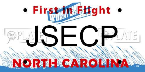 JSECP North Carolina License Plate
