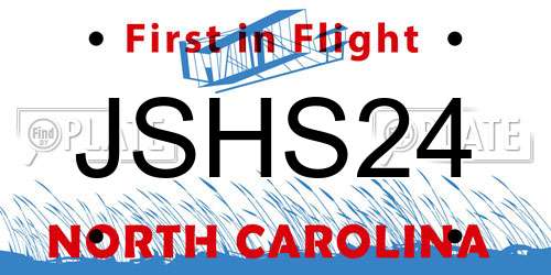 JSHS24 North Carolina License Plate