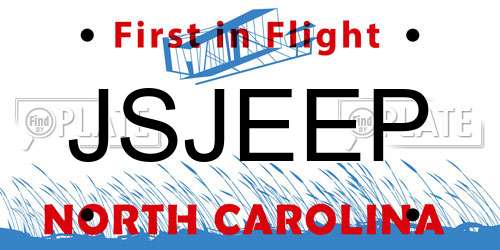JSJEEP North Carolina License Plate