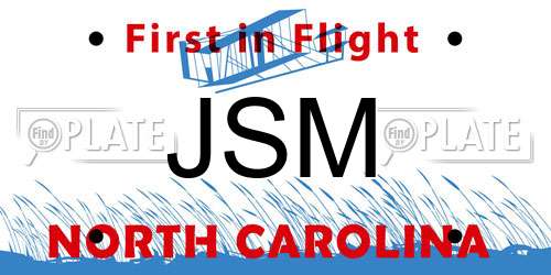 JSM North Carolina License Plate