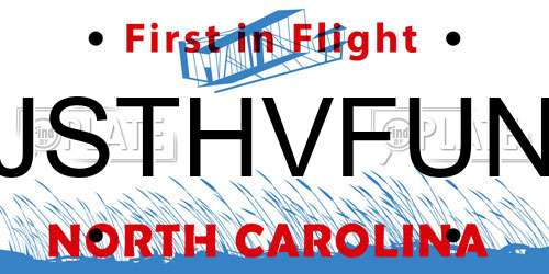 JSTHVFUN North Carolina License Plate