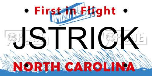 JSTRICK North Carolina License Plate