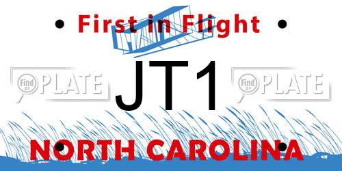 JT1 North Carolina License Plate