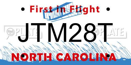JTM28T North Carolina License Plate