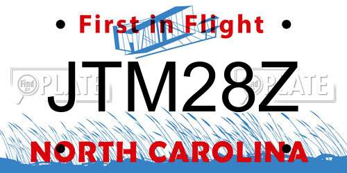 JTM28Z North Carolina License Plate