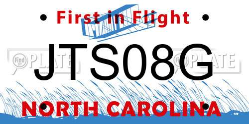 JTS08G North Carolina License Plate