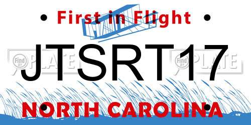 JTSRT17 North Carolina License Plate