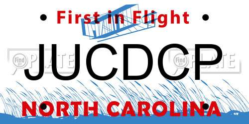 JUCDCP North Carolina License Plate