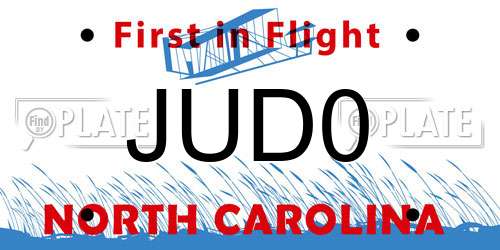 JUD0 North Carolina License Plate