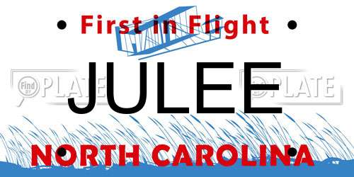 JULEE North Carolina License Plate