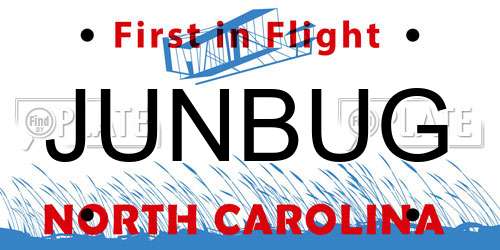 JUNBUG North Carolina License Plate