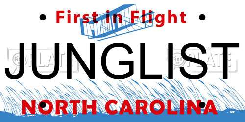JUNGLIST North Carolina License Plate