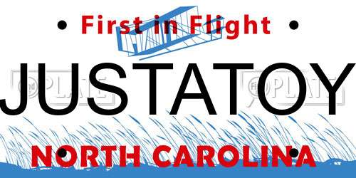 JUSTATOY North Carolina License Plate