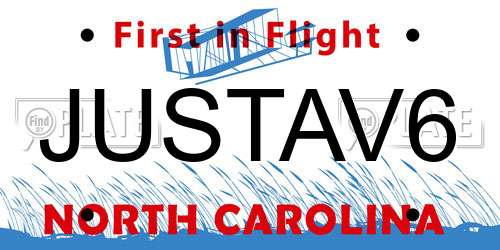 JUSTAV6 North Carolina License Plate