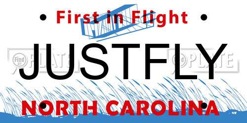 JUSTFLY North Carolina License Plate