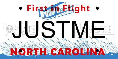 JUSTME North Carolina License Plate
