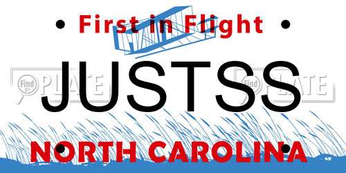 JUSTSS North Carolina License Plate