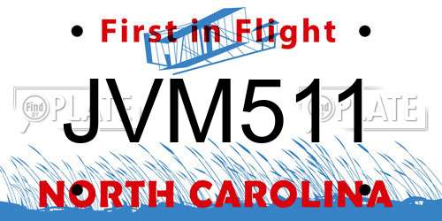 JVM511 North Carolina License Plate