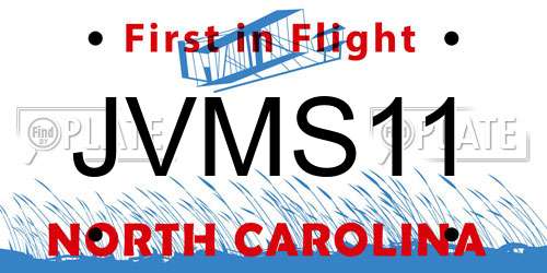 JVMS11 North Carolina License Plate