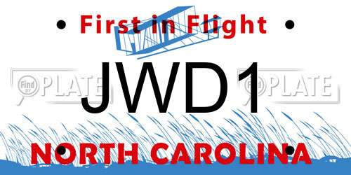 JWD1 North Carolina License Plate
