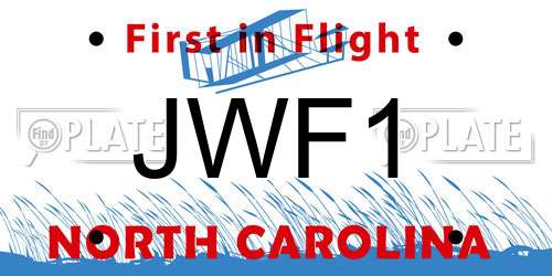 JWF1 North Carolina License Plate