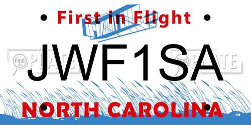 JWF1SA North Carolina License Plate