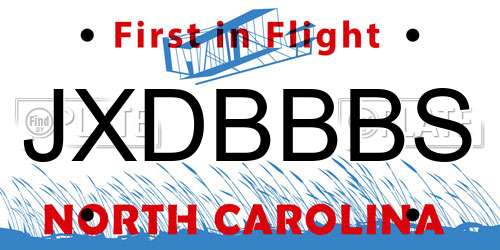 JXDBBBS North Carolina License Plate