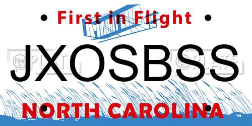 JXOSBSS North Carolina License Plate