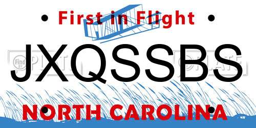 JXQSSBS North Carolina License Plate