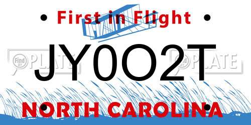 JY0O2T North Carolina License Plate