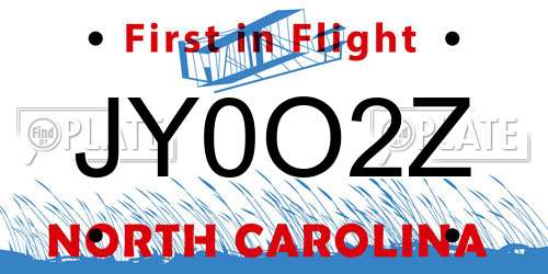 JY0O2Z North Carolina License Plate