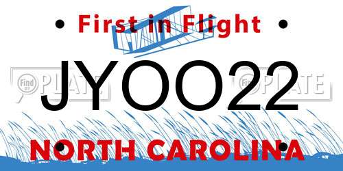 JYOO22 North Carolina License Plate
