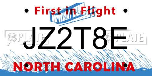 JZ2T8E North Carolina License Plate