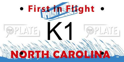 K1 North Carolina License Plate