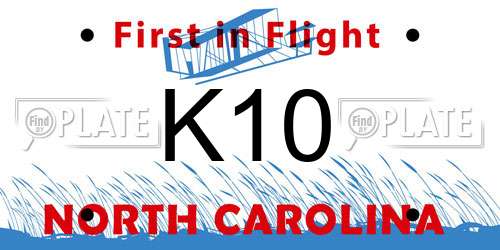 K10 North Carolina License Plate