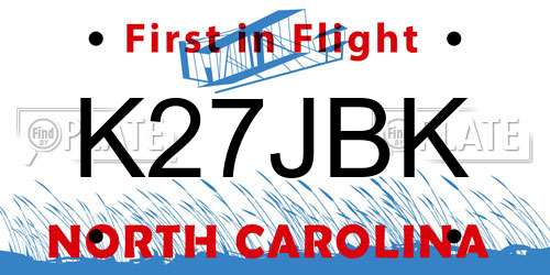 K27JBK North Carolina License Plate