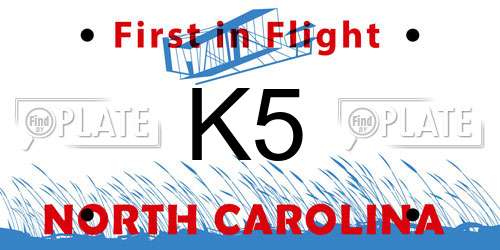 K5 North Carolina License Plate