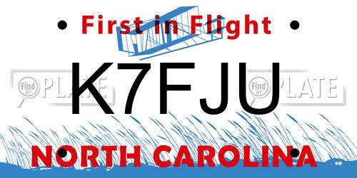 K7FJU North Carolina License Plate