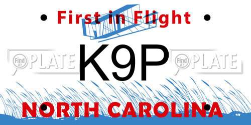 K9P North Carolina License Plate