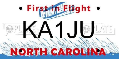 KA1JU North Carolina License Plate